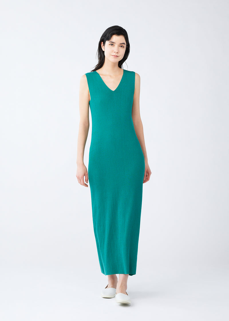 FLAT RIB KNIT Dress Blue Green