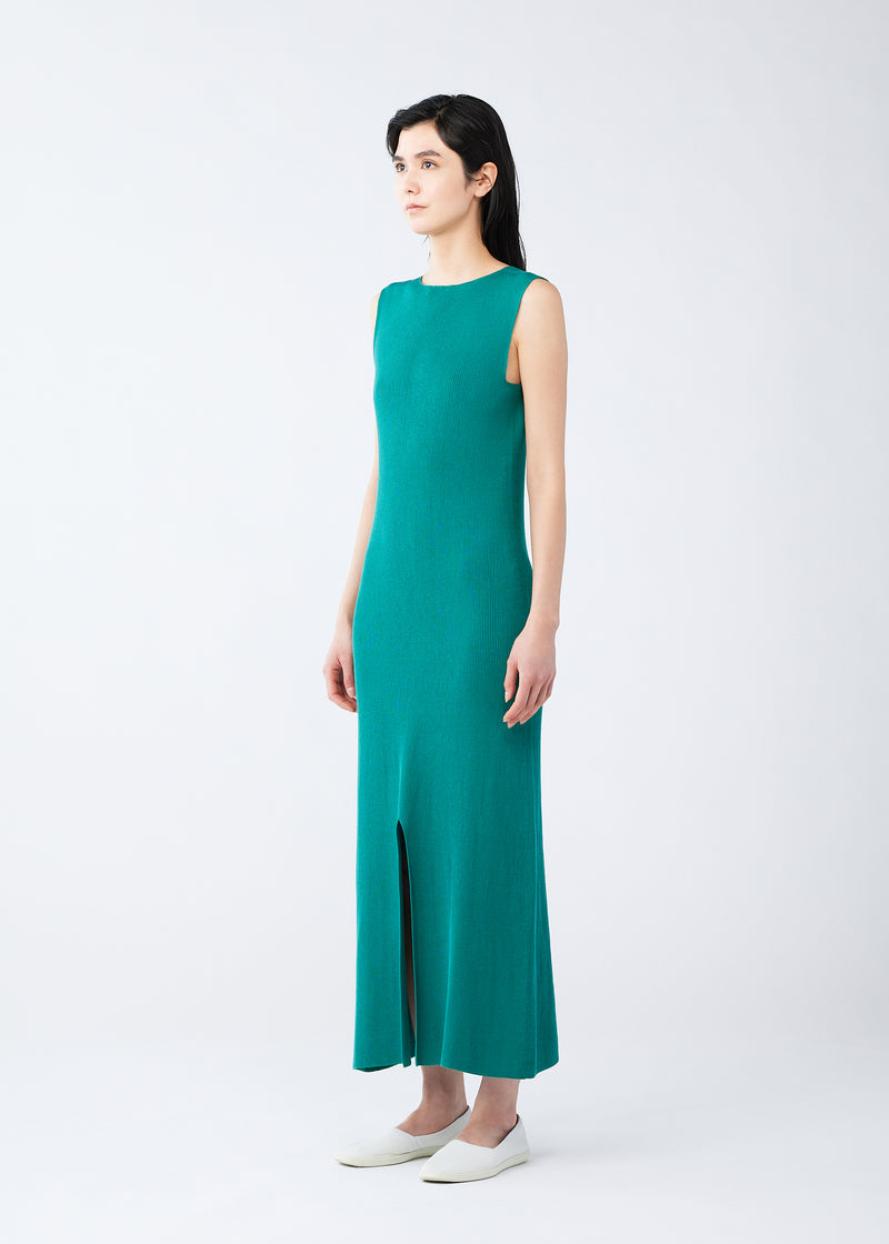 FLAT RIB KNIT Dress Blue Green