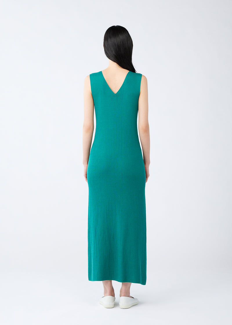 FLAT RIB KNIT Dress Blue Green