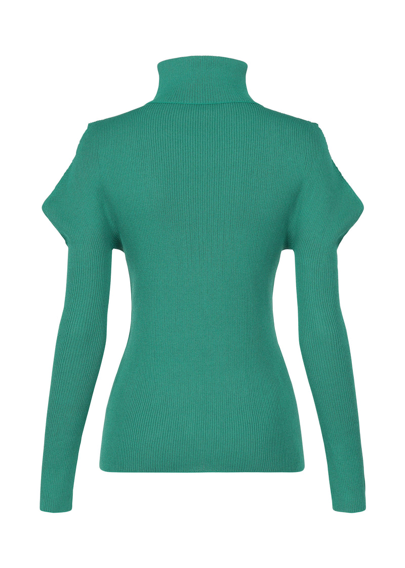 FLAT RIB KNIT Top Blue Green