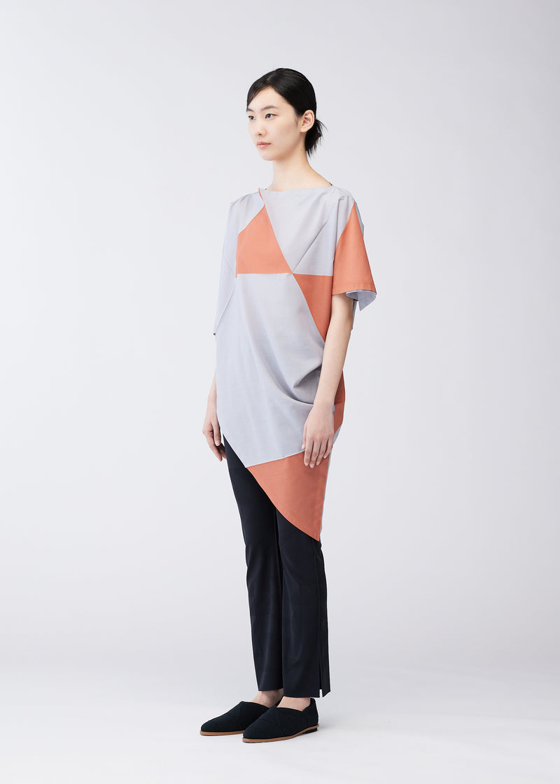 TRIANGLE PRINT T Tunic Grey x Apricot