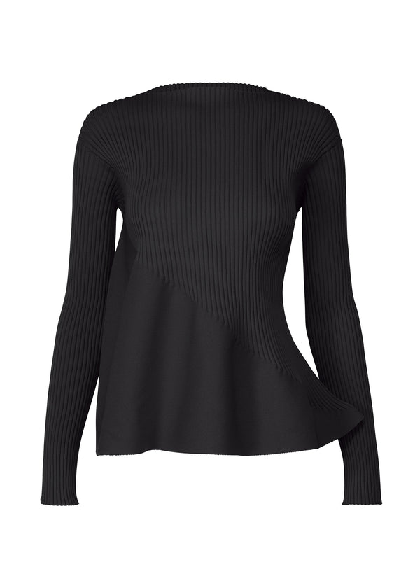 CONTRAST KNIT Top Black