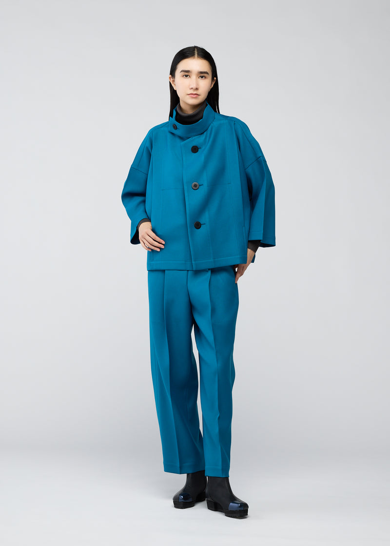 WOOL LIKE FLAT TUCK Jacket Dark Turquoise