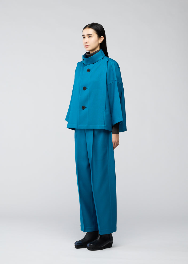 WOOL LIKE FLAT TUCK Jacket Dark Turquoise