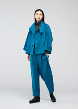 WOOL LIKE FLAT TUCK Jacket Dark Turquoise