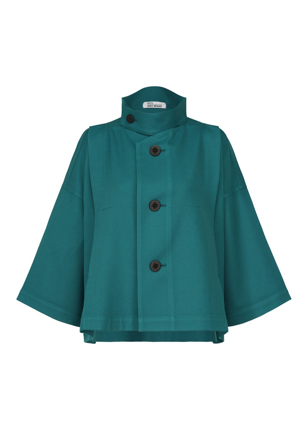 WOOL LIKE FLAT TUCK Jacket Dark Turquoise