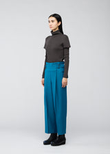 WOOL LIKE FLAT TUCK Trousers Dark Turquoise