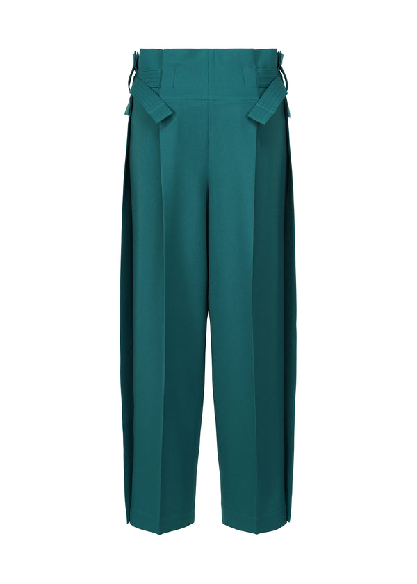 WOOL LIKE FLAT TUCK Trousers Dark Turquoise