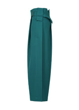 WOOL LIKE FLAT TUCK Trousers Dark Turquoise