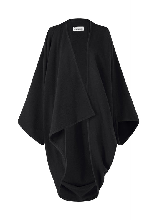 A product shot of the 132 5. ISSEY MIYAKE DRAPE COAT coat in black (15).