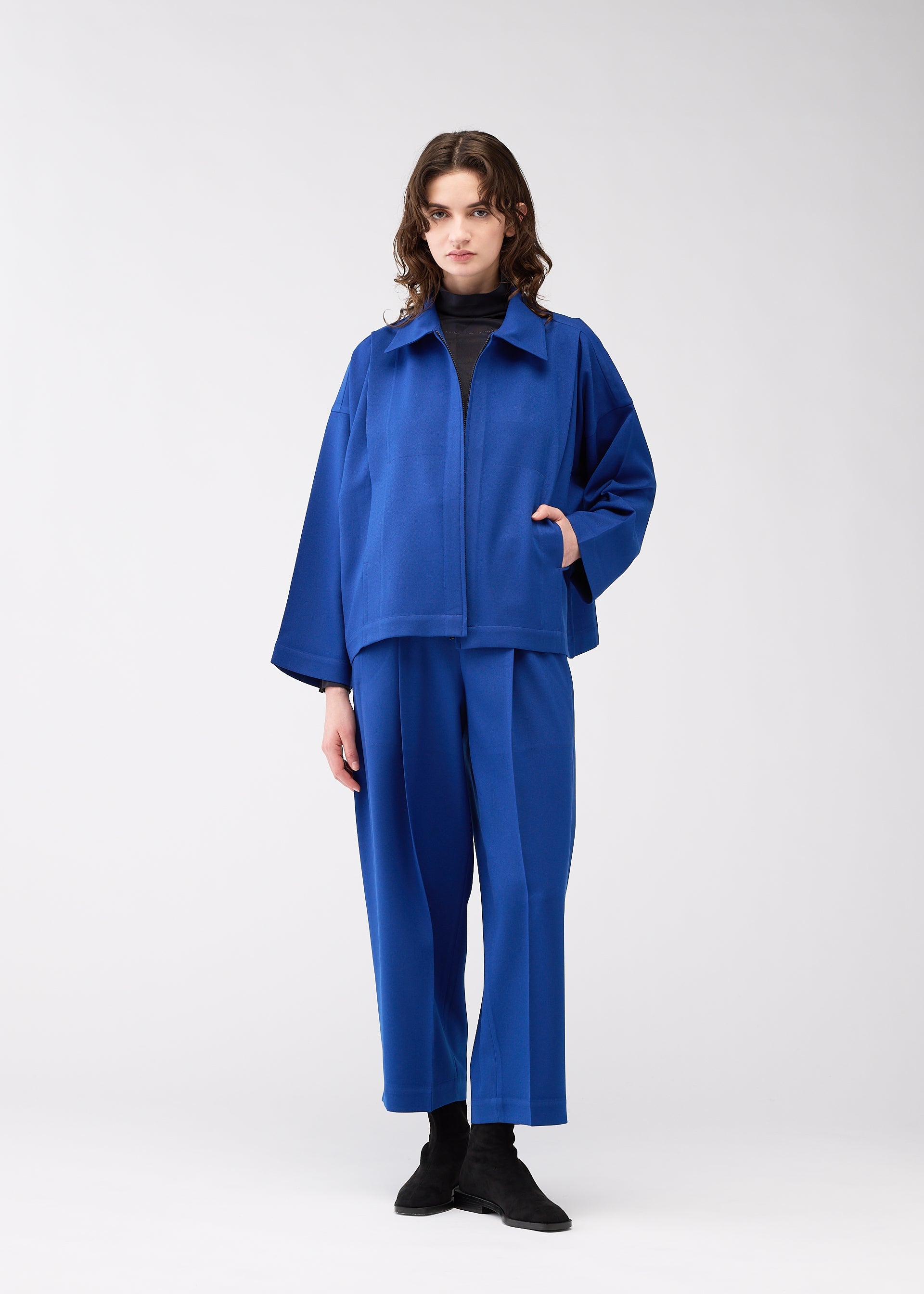 WOOL LIKE FLAT TUCK Jacket Black – ISSEY MIYAKE EU