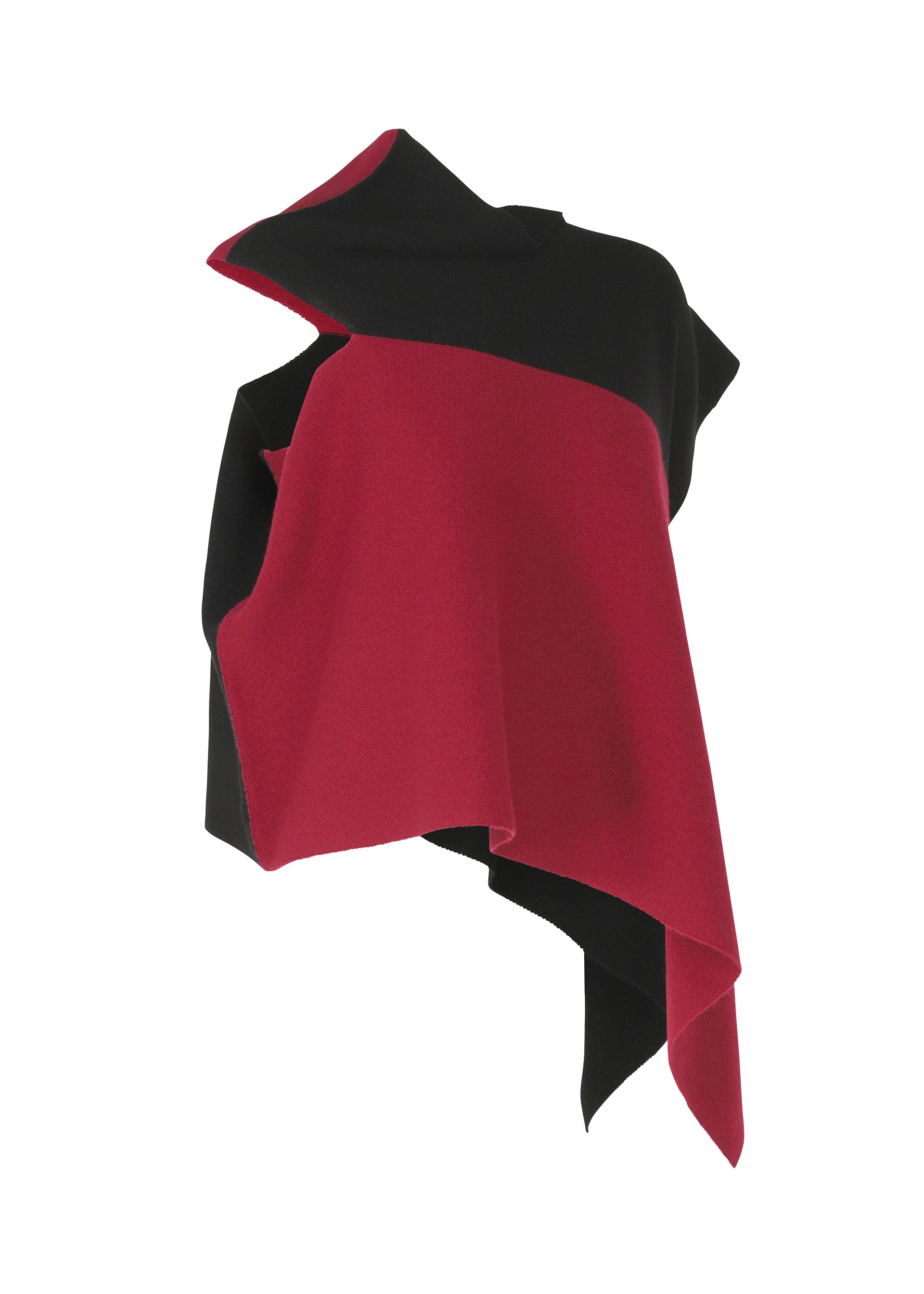 A detail shot of the 132 5. Issey Miyake POSITIONED KNIT top.