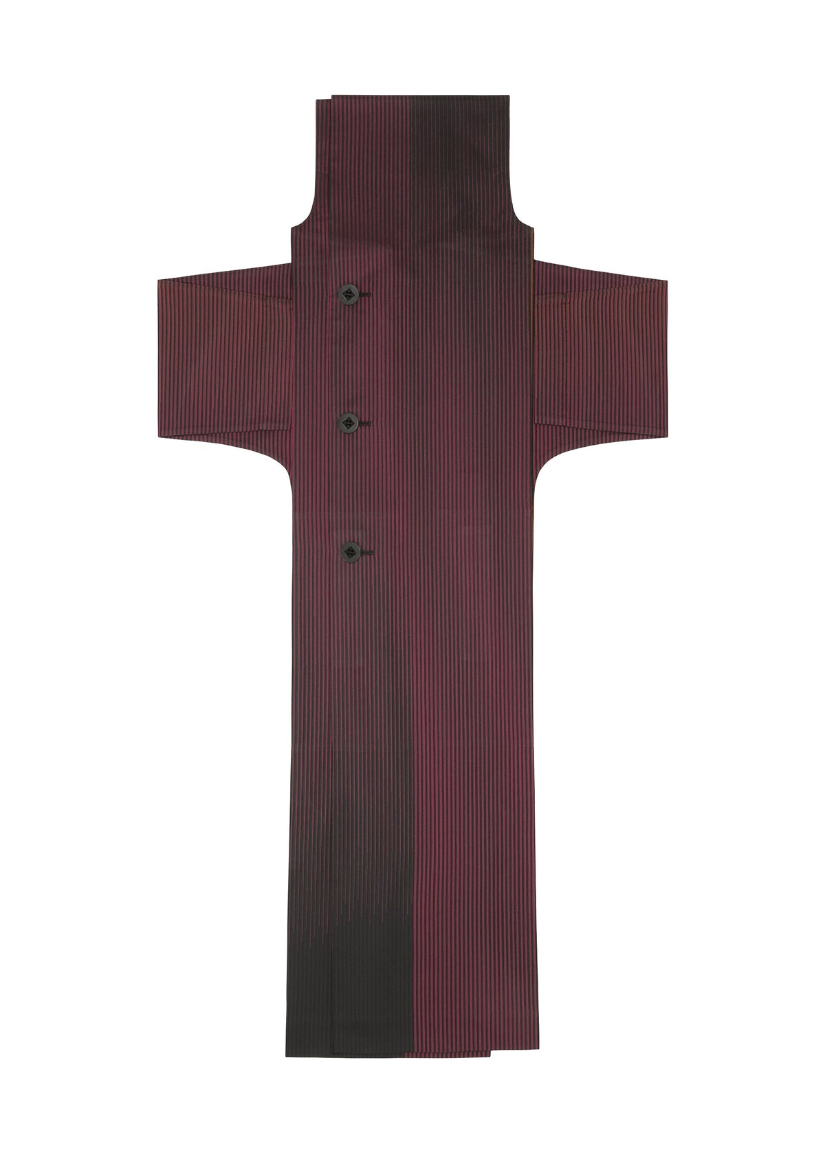 A detail shot of the 132 5 ISSEY MIYAKE GRADATION COAT prêt à porter.