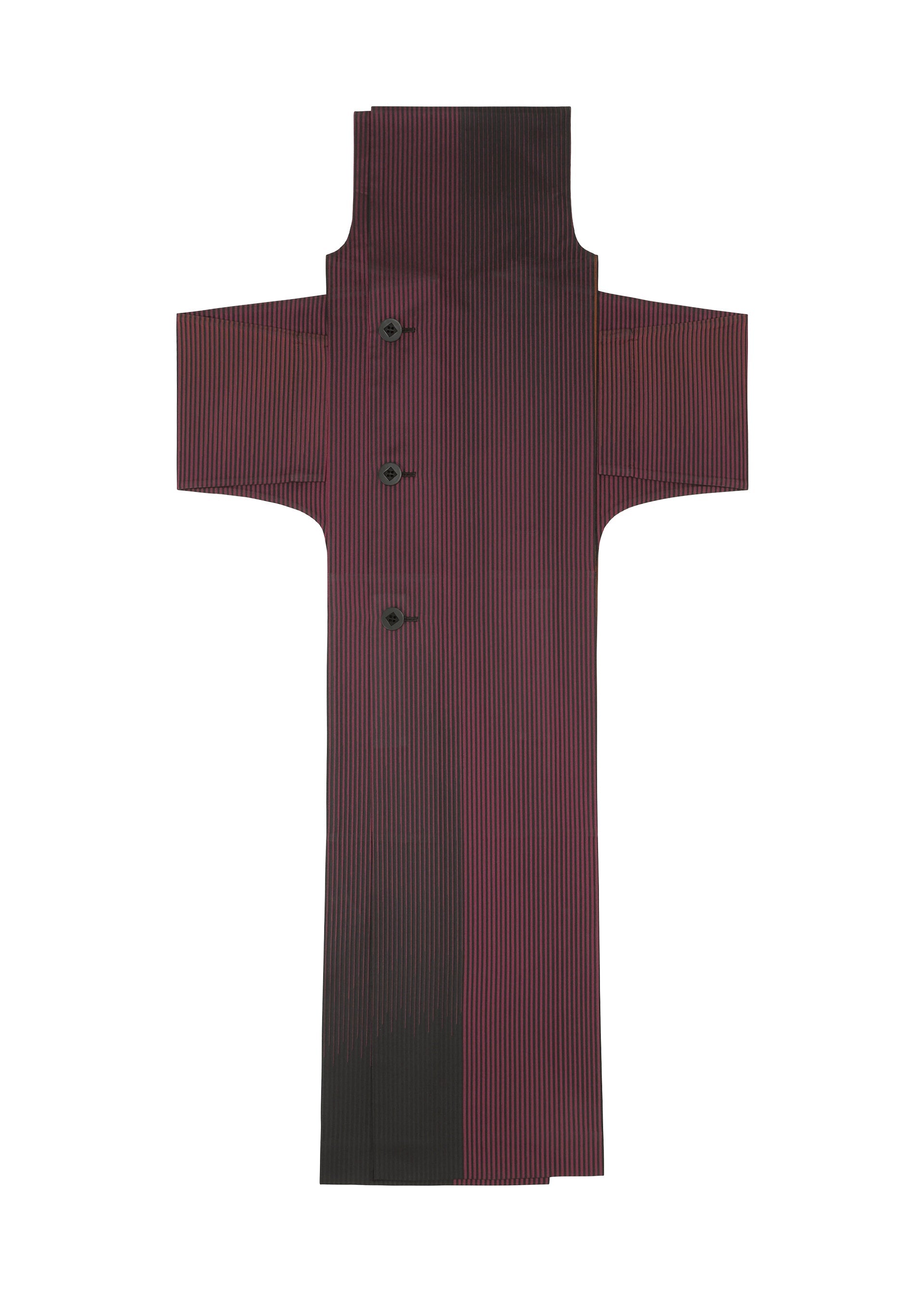 A detail shot of the 132 5 ISSEY MIYAKE GRADATION COAT prêt à porter.