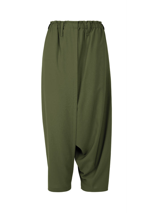 A product shot of the 132 5. Issey Miyake SEAMLESS trousers in khaki (65), recurring_style.