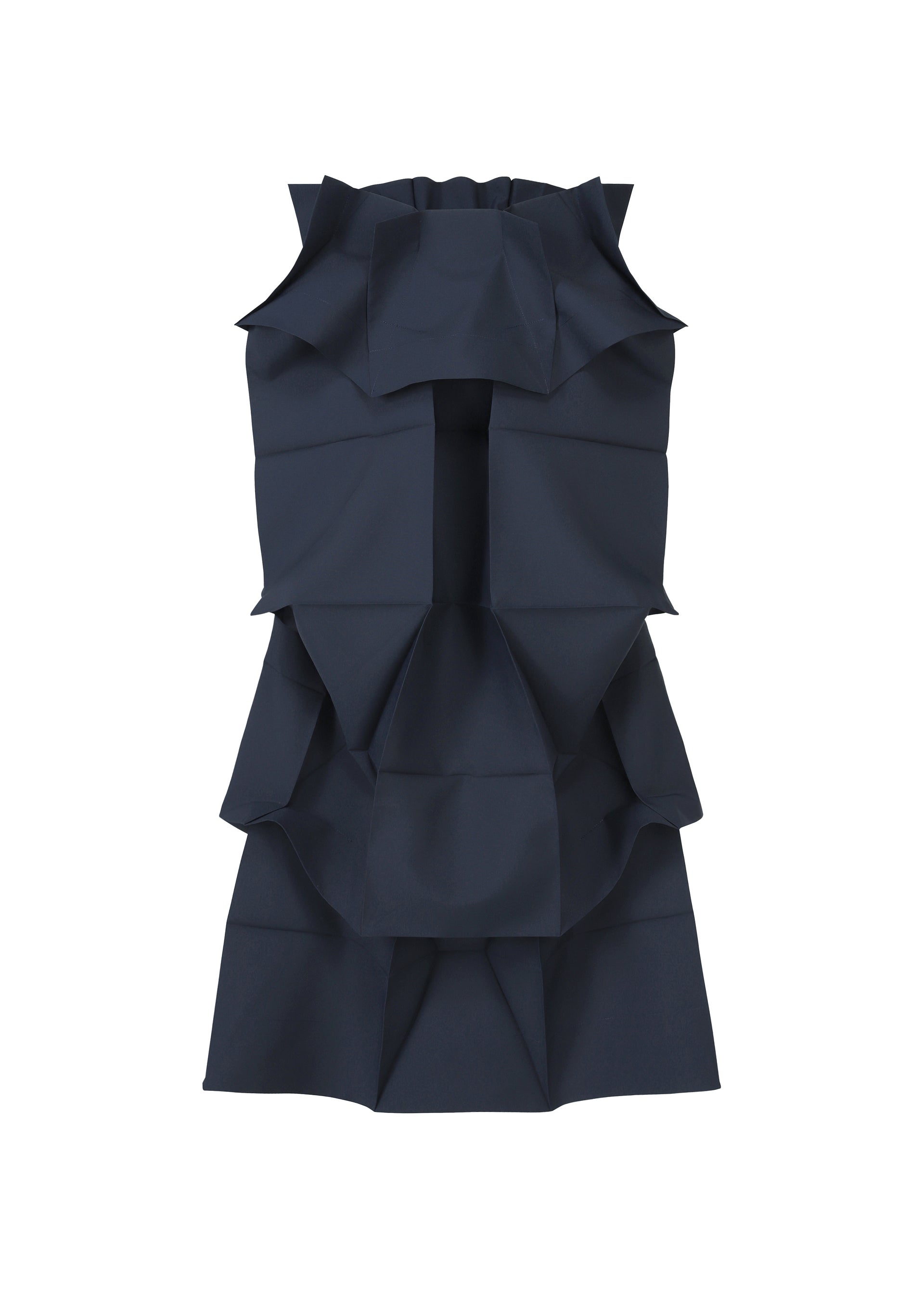 A product shot of the 132 5. ISSEY MIYAKE NO.6 SOLID skirt in navy.