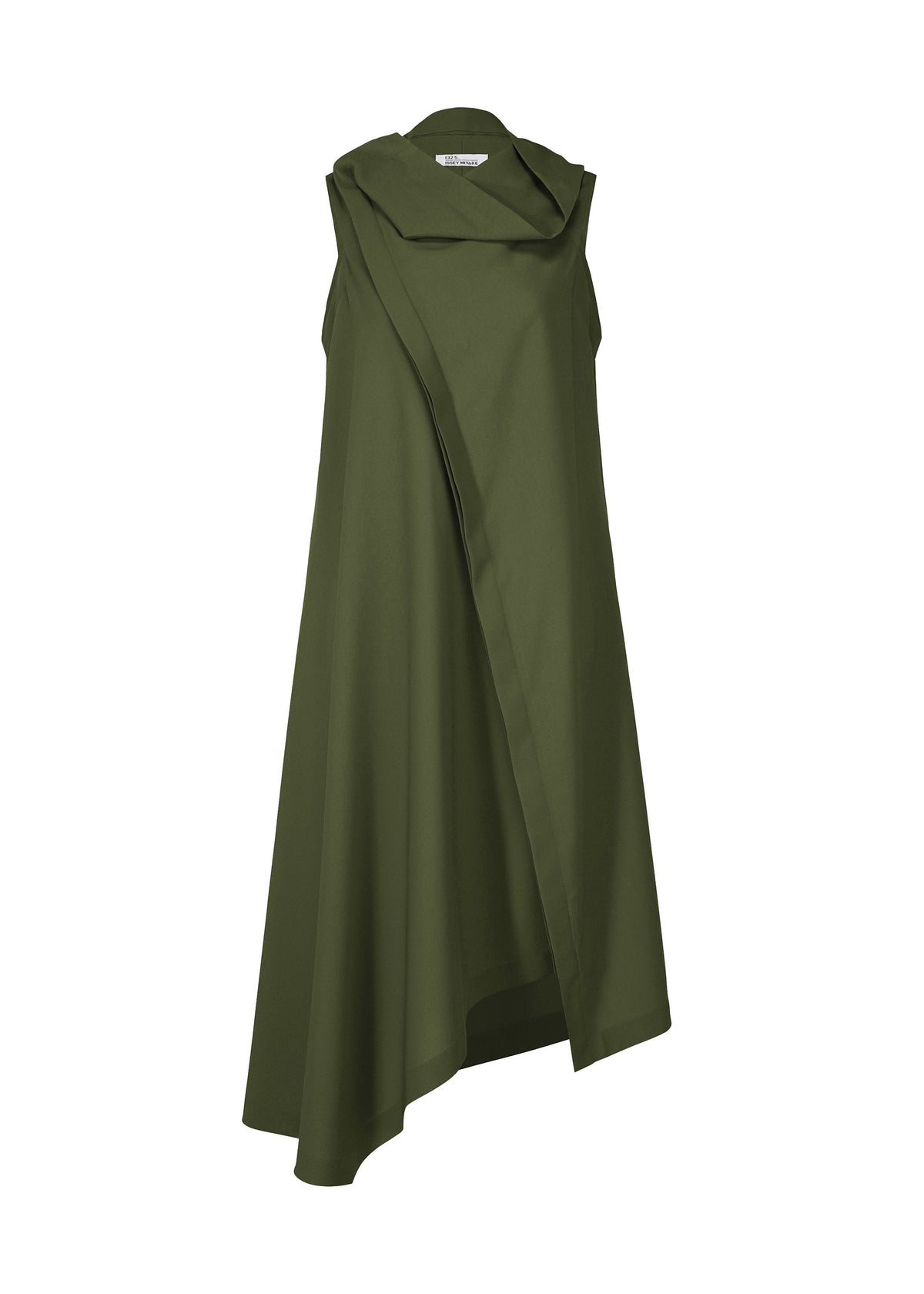 A product shot of the 132 5. Issey Miyake SEAMLESS dress in khaki (65), recurring_style.