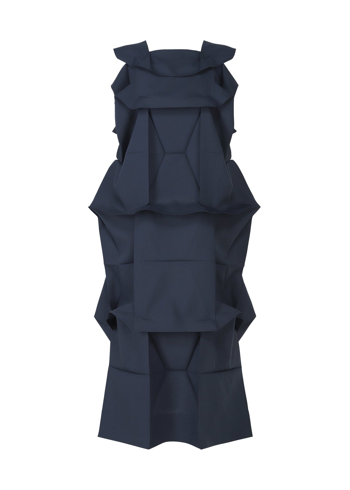 A product shot of the 132 5. ISSEY MIYAKE NO.6 SOLID dress in navy.