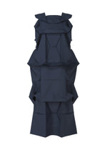 A product shot of the 132 5. ISSEY MIYAKE NO.6 SOLID dress in navy.