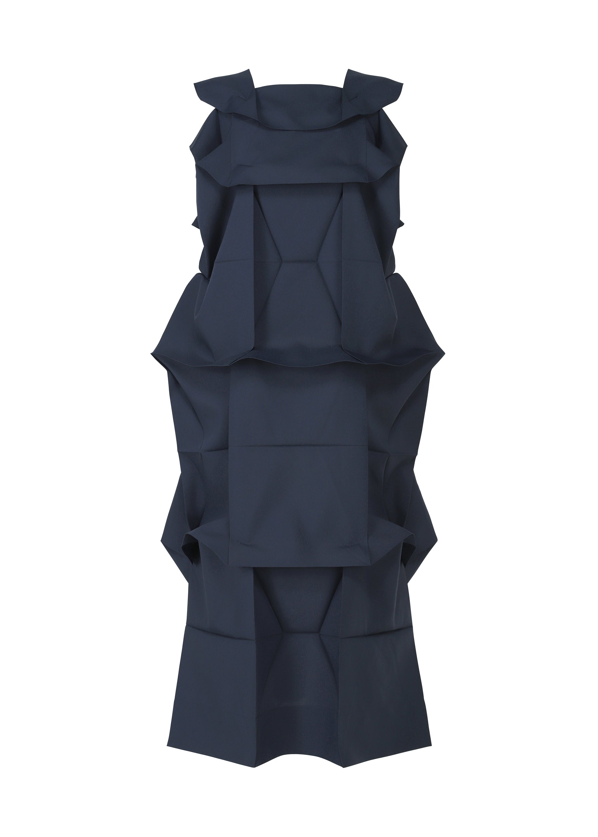 A product shot of the 132 5. ISSEY MIYAKE NO.6 SOLID dress in navy.