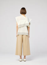 A model wears the 132 5. Issey Miyake FOLD RAMIE PRINT shirt.