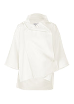 A product shot of the 132 5. ISSEY MIYAKE FLAT TUCK T shirt in white.