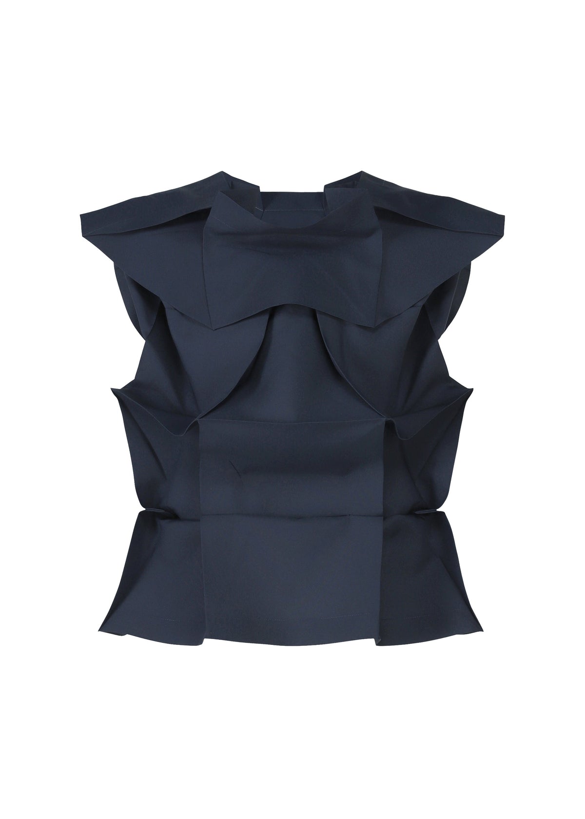 A product shot of the 132 5. ISSEY MIYAKE NO.6 SOLID shirt in navy.