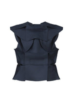 A product shot of the 132 5. ISSEY MIYAKE NO.6 SOLID shirt in navy.