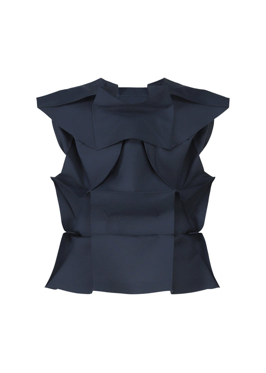 A product shot of the 132 5. ISSEY MIYAKE NO.6 SOLID shirt in navy.