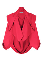 A product shot of the 132 5. Issey Miyake SEAMLESS cardigan in magenta (25), recurring_style.