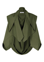 A product shot of the 132 5. Issey Miyake SEAMLESS cardigan in khaki (65), recurring_style.