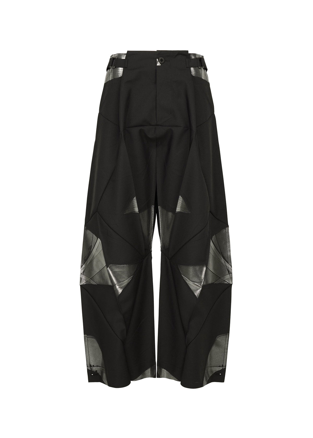 A product shot of the 132 5. ISSEY MIYAKE F-BT trousers in black×silver.
