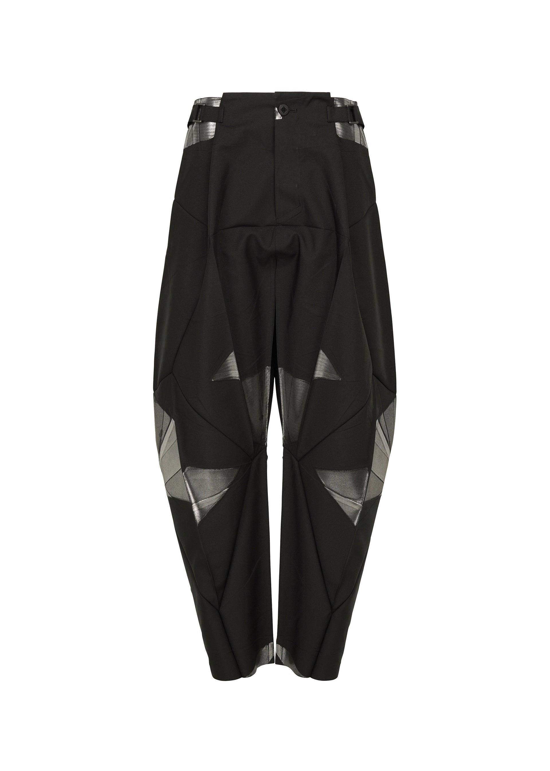 A detail shot of the 132 5. ISSEY MIYAKE F-BT trousers.