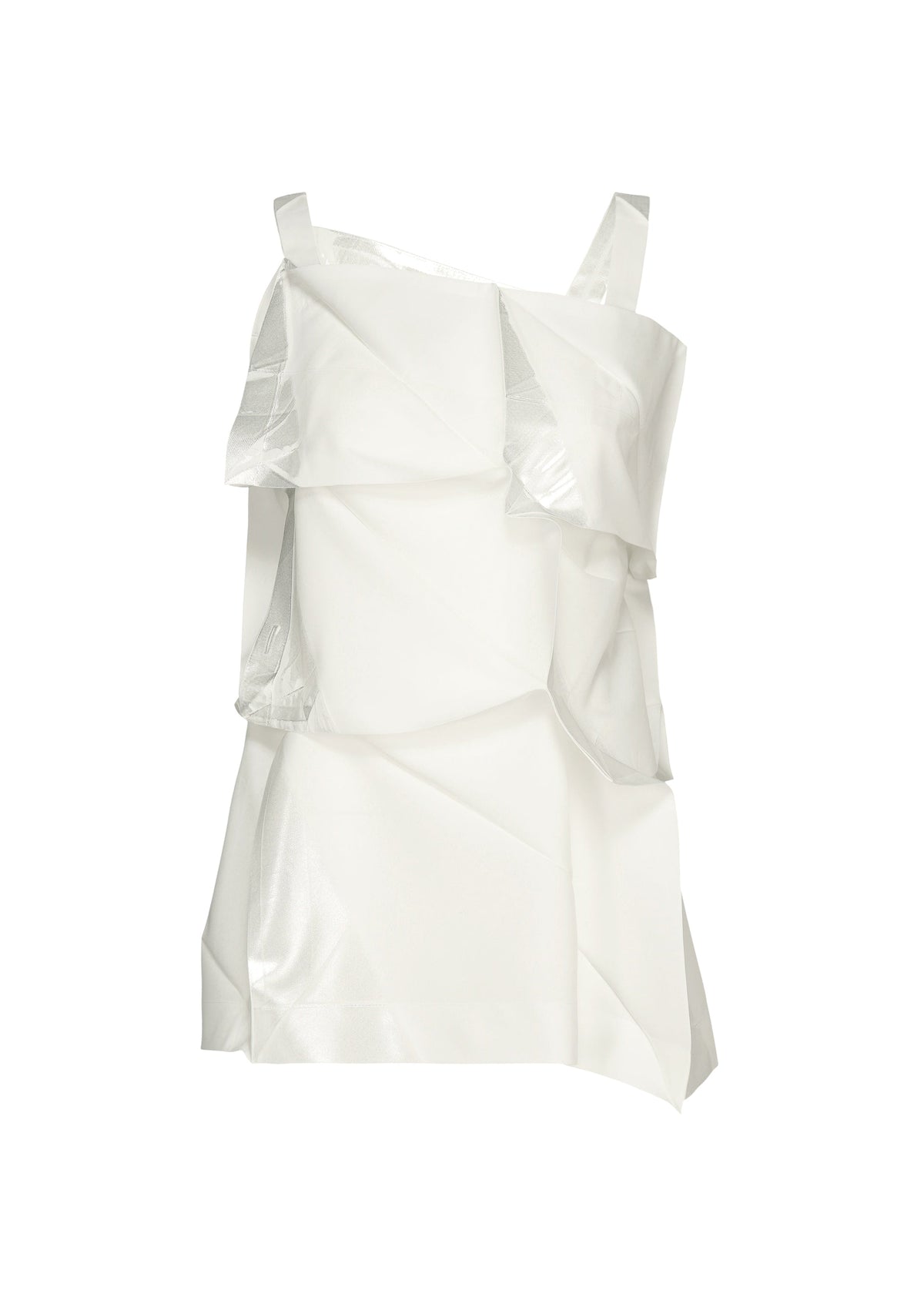 A product shot of the 132 5. ISSEY MIYAKE No.1-1 shirt in white×silver.