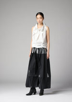 A model wears the 132 5. ISSEY MIYAKE No.10-1 no-10-1-shirt-black-x-silver-1.