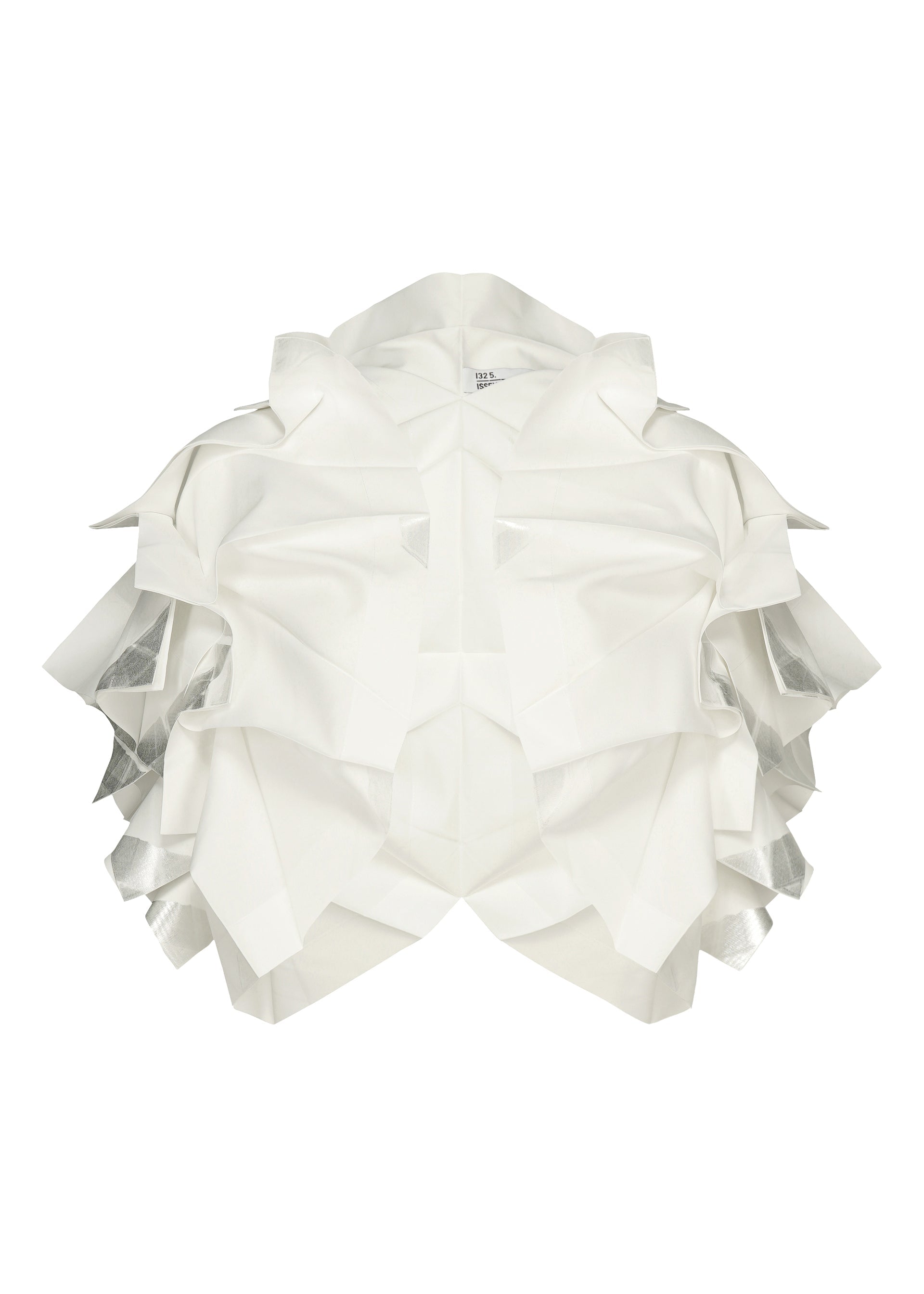 A product shot of the 132 5. ISSEY MIYAKE No.10-1 cardigan in white×silver.