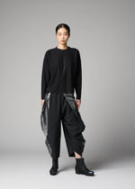 A model wears the 132 5. ISSEY MIYAKE F-KN f-kn-blouse-black-1.