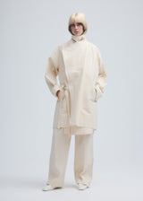 ENCLOTHE WASHI AND WOOL Coat Moon White