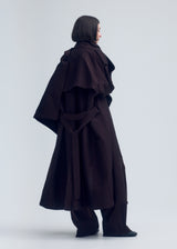 ENCLOTHE WASHI AND WOOL Coat Boneset Bordeaux