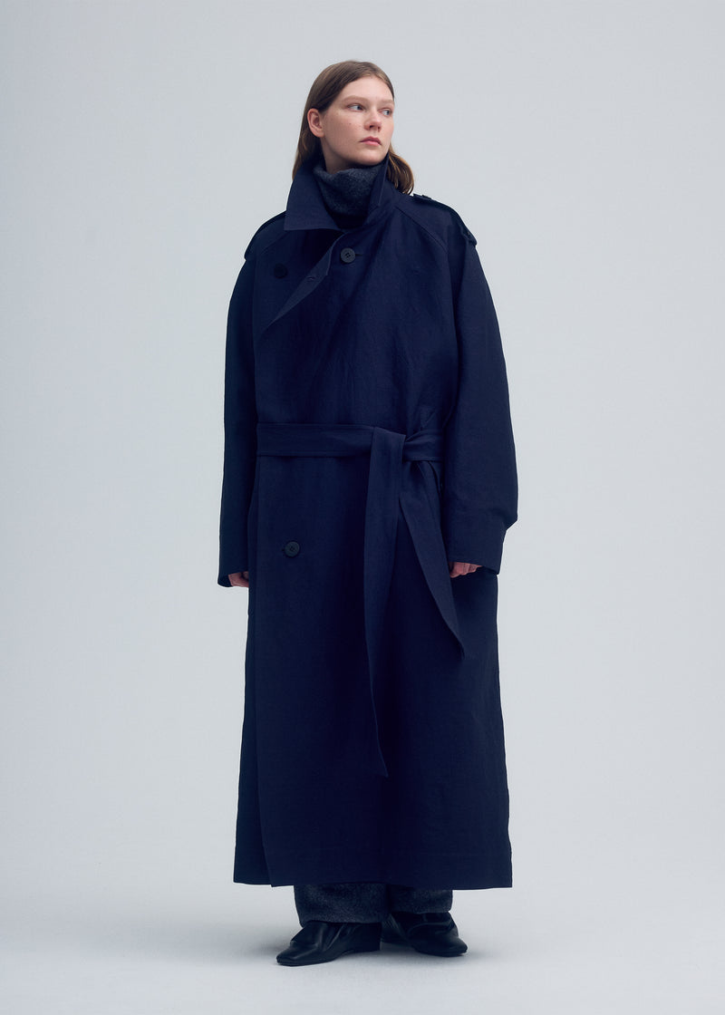 WASHI STRETCH U Coat Midnight Navy