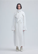 KHADI LAYERED Coat Frost White