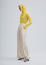 WOOL GABARDINE Trousers Moon White