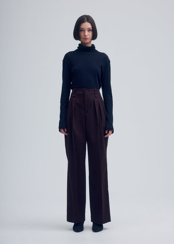 ENCLOTHE WASHI AND WOOL Trousers Moon White