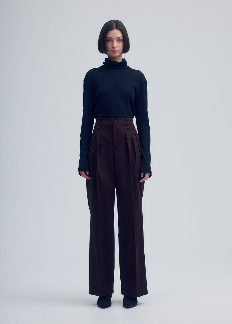 ENCLOTHE WASHI AND WOOL Trousers Boneset Bordeaux