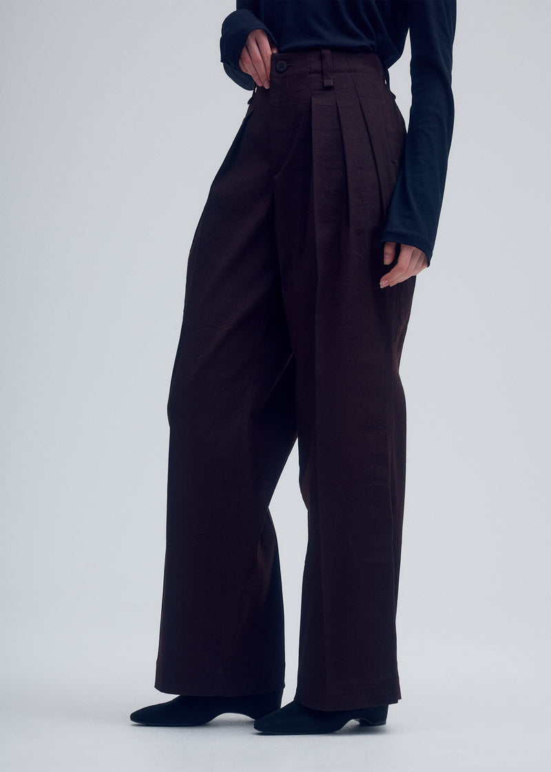 ENCLOTHE WASHI AND WOOL Trousers Boneset Bordeaux