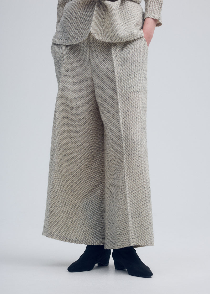 WARM PLEATS Trousers White-Hued