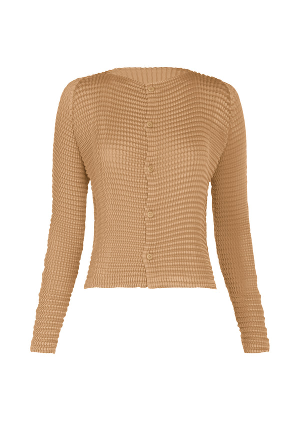 SUEDE LIKE PLEATS Cardigan Silver Grass Beige