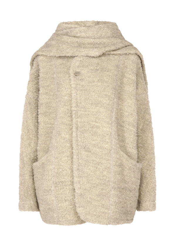 RAW WOOL LOOP YARN Coat Light Grey