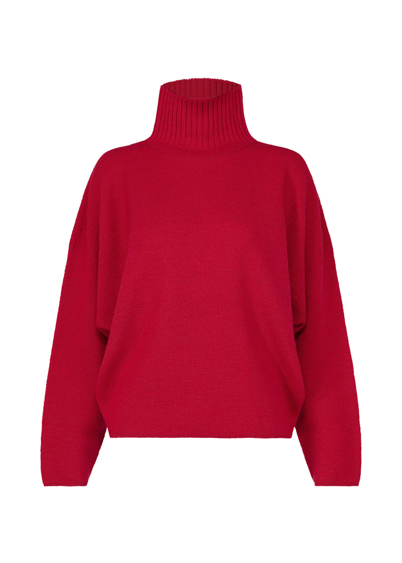 STRETCHY WOOL Top Nadeshiko Red