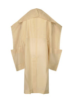 A detail shot of the ISSEY MIYAKE PRESS AND PRESSED coat.